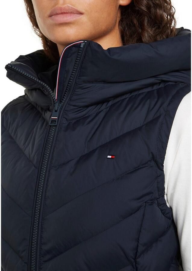 Tommy Hilfiger Bodywarmer CHEVRON MW PADDED VEST met gemiddelde vulling en merklabel - Foto 5