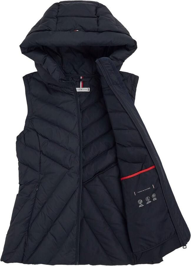 Tommy Hilfiger Bodywarmer CHEVRON MW PADDED VEST met gemiddelde vulling en merklabel - Foto 4