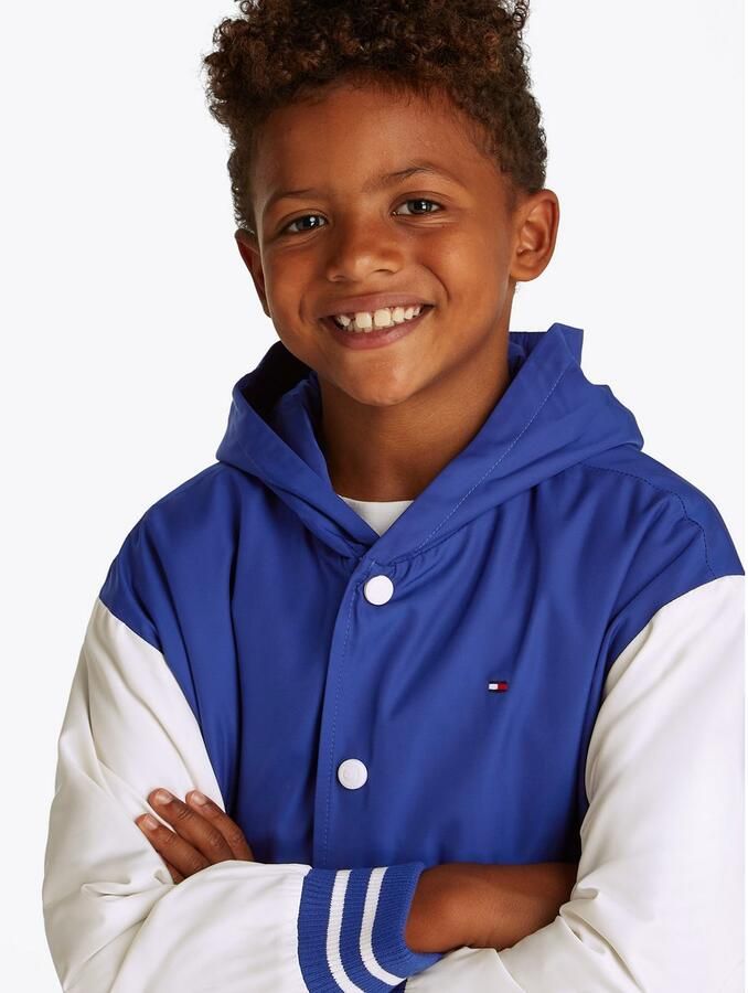 Tommy Hilfiger Bomberjack HOODED GRAPHIC BOMBER met groot logo contrast-strepen - Foto 3