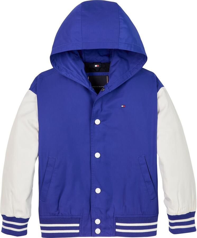 Tommy Hilfiger Bomberjack HOODED GRAPHIC BOMBER met groot logo contrast-strepen