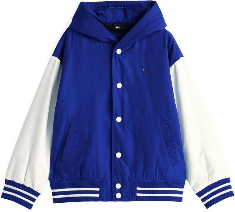 Tommy Hilfiger Bomberjack HOODED GRAPHIC BOMBER met groot logo contrast-strepen - Foto 9