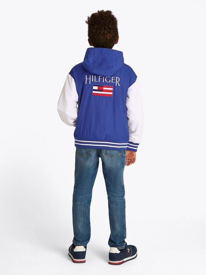 Tommy Hilfiger Bomberjack HOODED GRAPHIC BOMBER met groot logo contrast-strepen - Foto 8