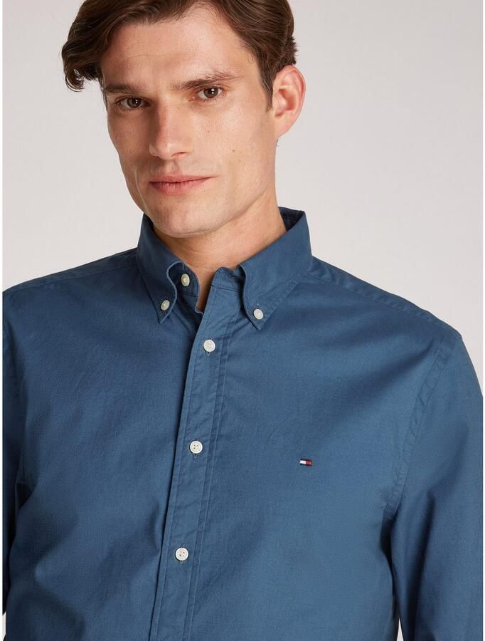 Tommy Hilfiger Businessoverhemd FLEX POPLIN SOLID RF SHIRT met button-down en rugplooi - Foto 2