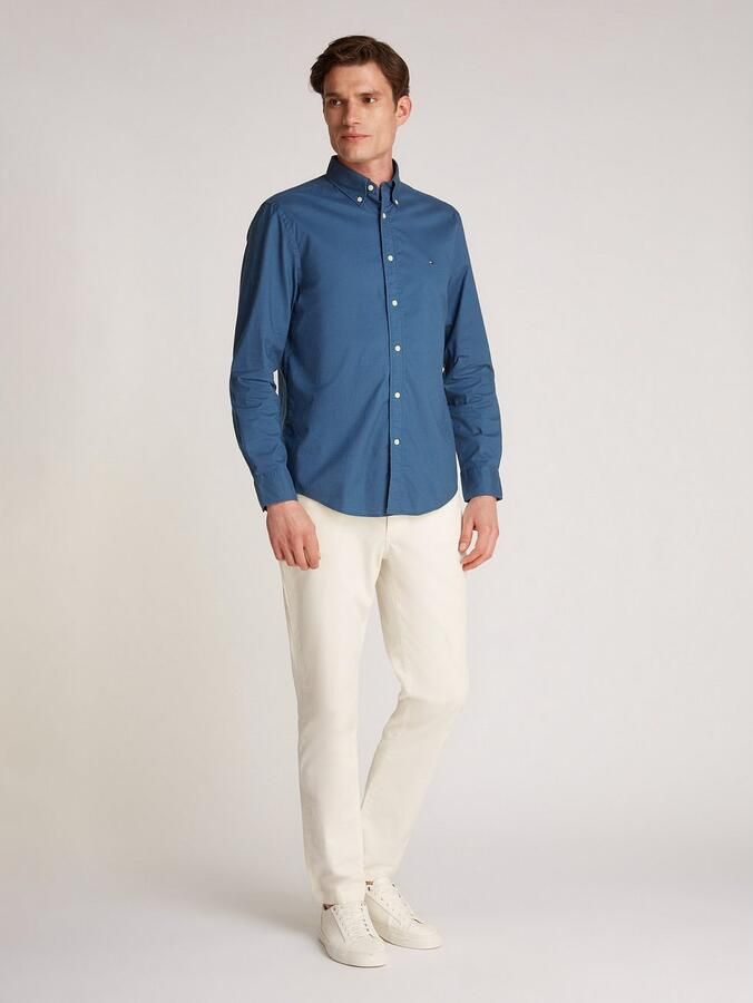 Tommy Hilfiger Businessoverhemd FLEX POPLIN SOLID RF SHIRT met button-down en rugplooi - Foto 5