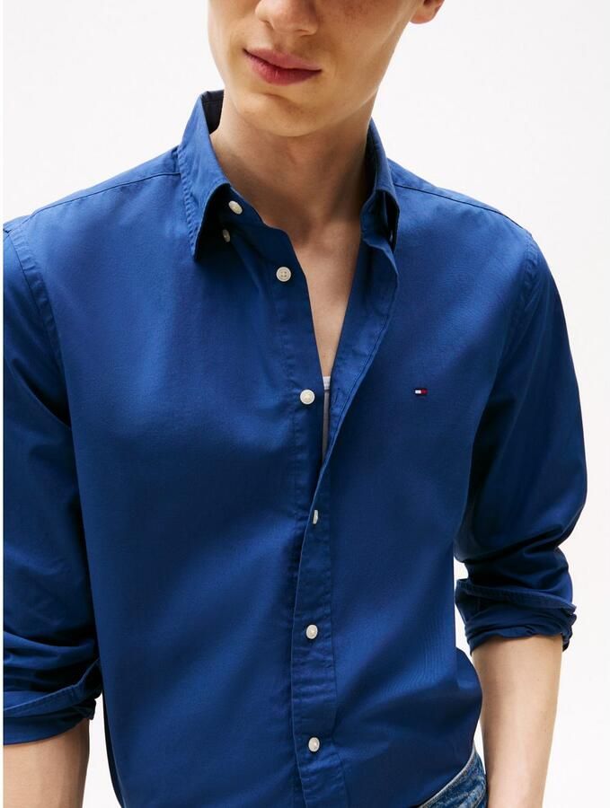 Tommy Hilfiger Businessoverhemd FLEX POPLIN SOLID RF SHIRT met button-down en rugplooi - Foto 3