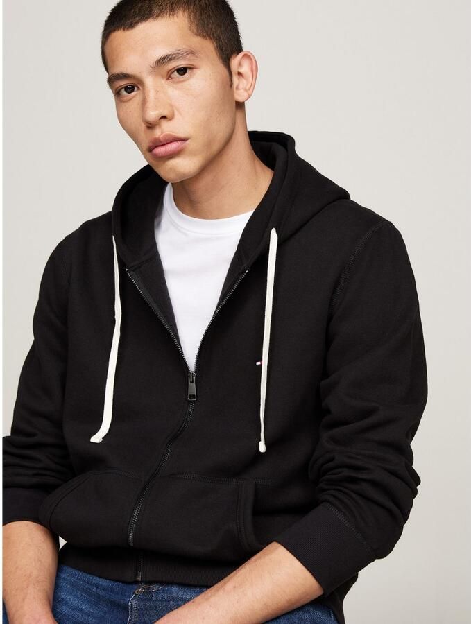 TOMMY HILFIGER Heren Truien & Vesten Essential Fleece Zip Through Zwart - Foto 2