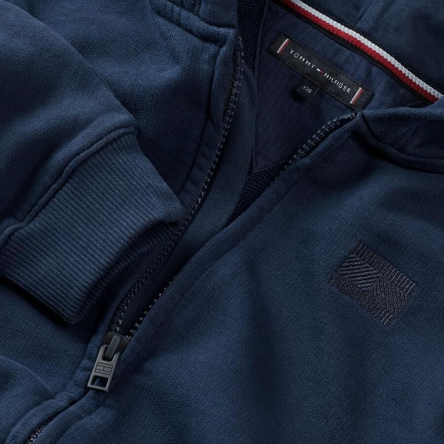 Tommy Hilfiger Capuchonsweatvest TONAL FLAG EMB ZIP HOODIE voor kinderen tot 16 jaar met capuchon
