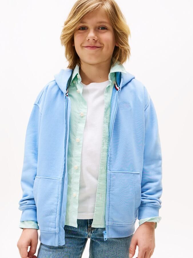 Tommy Hilfiger Capuchonsweatvest TONAL FLAG EMB ZIP HOODIE voor kinderen tot 16 jaar met capuchon - Foto 7