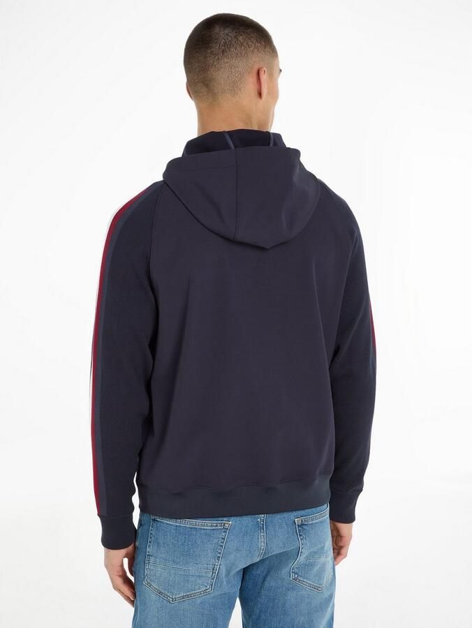 Tommy Hilfiger Capuchontrui MIXED MEDIA HOODED SWEATER met th-strepen op de mouwen - Foto 2