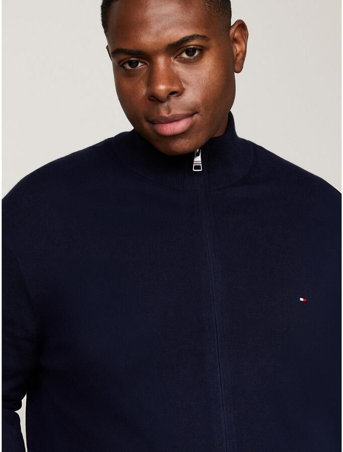 Tommy Hilfiger Donkerblauwe Katoenen Vest met Rits Blue Heren