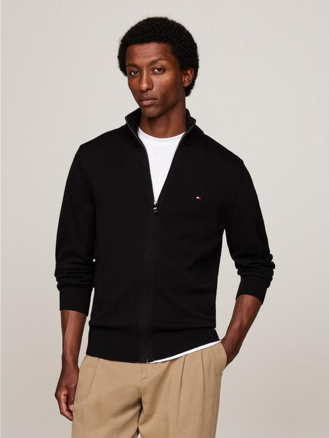 Tommy Hilfiger Klassieke Cardigan met Rits Cashmere Mix Black Heren - Foto 5