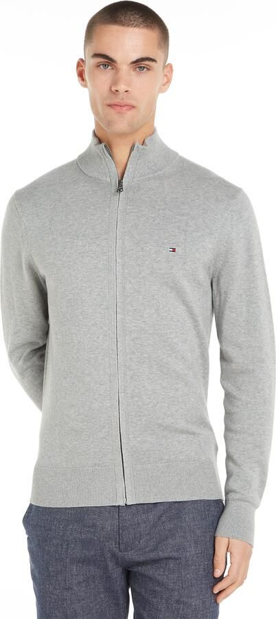 Tommy Hilfiger Hoge hals Rits Trui in Licht Grijs Heather Gray Heren - Foto 9