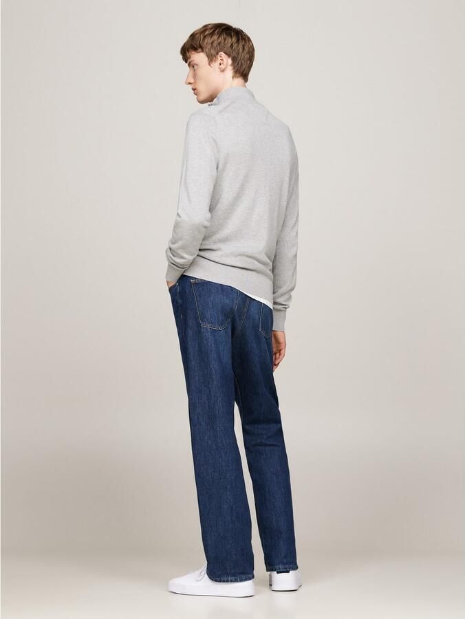 Tommy Hilfiger Hoge hals Rits Trui in Licht Grijs Heather Gray Heren - Foto 5