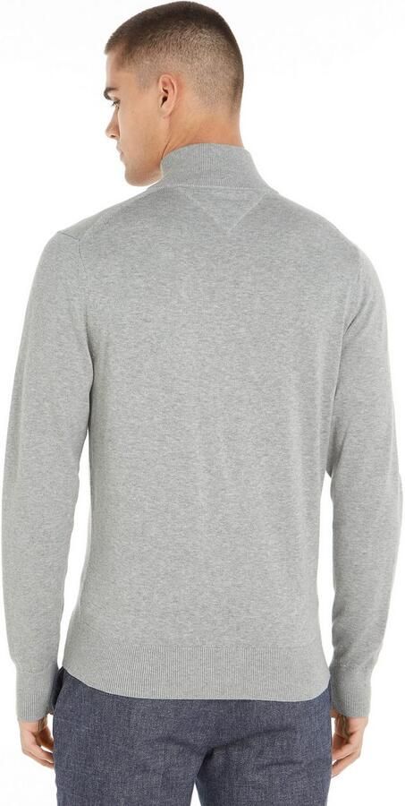 Tommy Hilfiger Hoge hals Rits Trui in Licht Grijs Heather Gray Heren - Foto 8