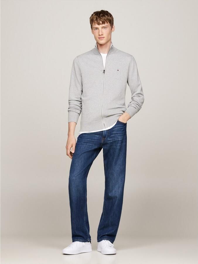 Tommy Hilfiger Hoge hals Rits Trui in Licht Grijs Heather Gray Heren - Foto 6