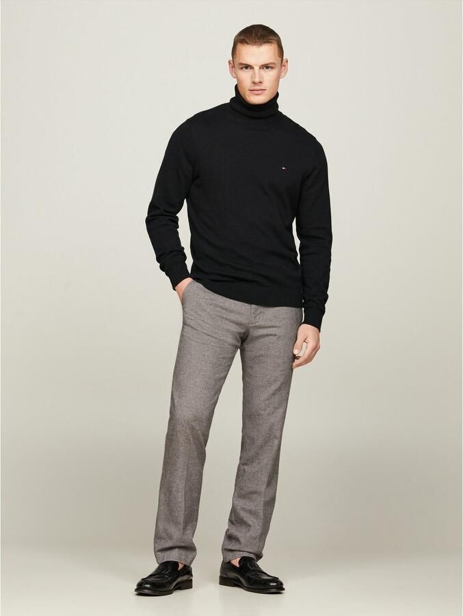 Tommy Hilfiger Zwarte Sweaters met Iconische Tape en Turtleneck Kraag Black Heren - Foto 6