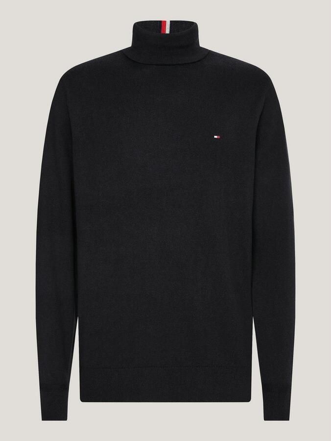 Tommy Hilfiger Zwarte Sweaters met Iconische Tape en Turtleneck Kraag Black Heren - Foto 7