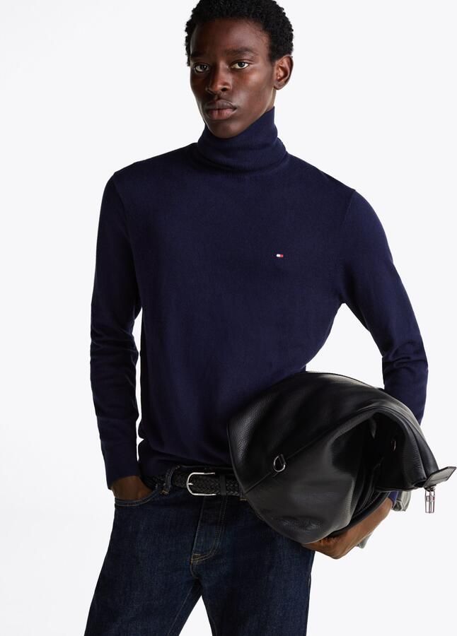 TOMMY HILFIGER Heren Truien & Vesten Pima Org Ctn Cashmere Roll Neck Donkerblauw - Foto 13