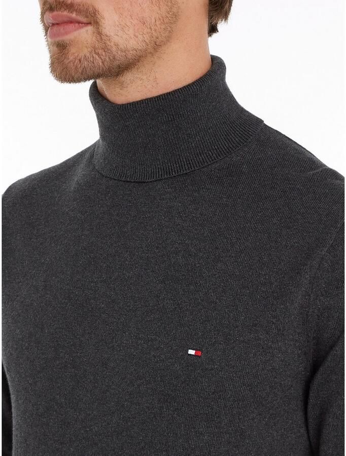TOMMY HILFIGER Heren Truien & Vesten Pima Org Ctn Cashmere Roll Neck Donkergrijs - Foto 2