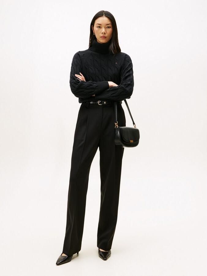 Tommy Hilfiger Coltrui SOFT WOOL CABLE ROLL-NK LS SWT met kabelpatroon van zuivere wol - Foto 3