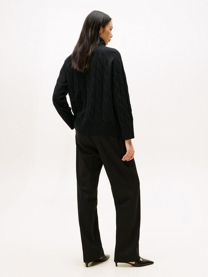Tommy Hilfiger Coltrui SOFT WOOL CABLE ROLL-NK LS SWT met kabelpatroon van zuivere wol - Foto 4