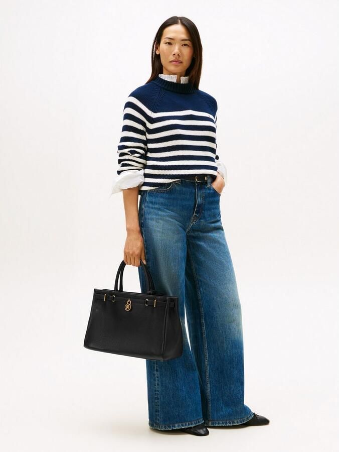 Tommy Hilfiger Draagtas AMERICAN ICON TOTE LEATHER dames handtas schoudertas met th-slot-sierstuk - Foto 5