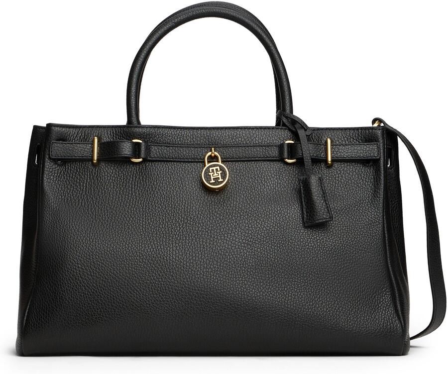 Tommy Hilfiger Draagtas AMERICAN ICON TOTE LEATHER dames handtas schoudertas met th-slot-sierstuk