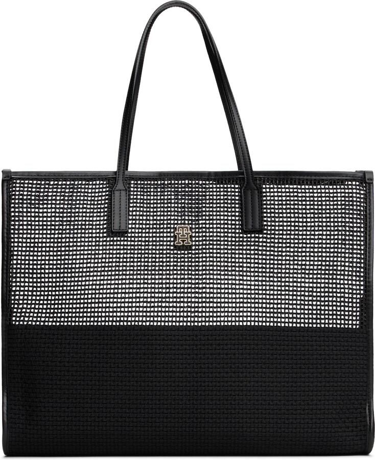 Tommy Hilfiger Draagtas TH CITY SUMMER TOTE WOVEN dames schoudertas met th-logo-embleem - Foto 5