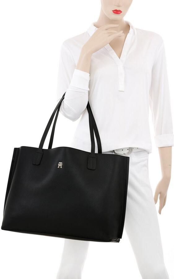 Tommy Hilfiger Draagtas TH DISTINCT TOTE dames schoudertas met klein th-sierstuk (2-delig Uitneembare binnenzak) - Foto 3