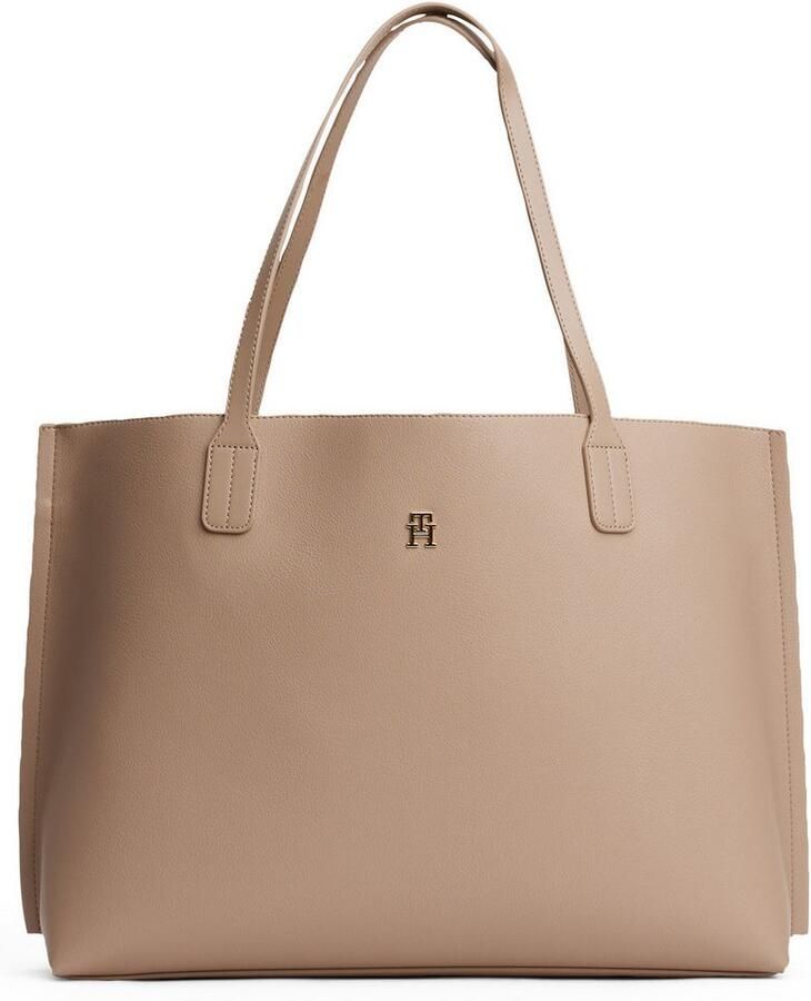 Tommy Hilfiger Draagtas TH DISTINCT TOTE dames schoudertas met klein th-sierstuk (2-delig Uitneembare binnenzak)