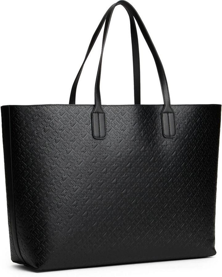 Tommy Hilfiger Draagtas TH ICON TOTE MONO dames schoudertas shopper met logo initialen in reliëf (2-delig Ritsvak aan de buitenkant)