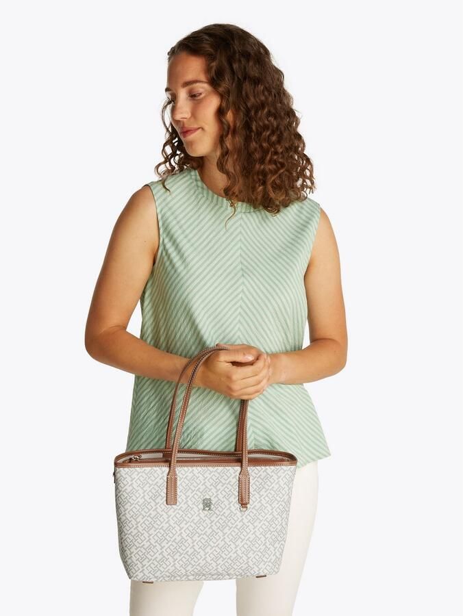 Tommy Hilfiger Draagtas TH MONOPLAY LEATHER MINI TOTE dames handtas met uitneembare binnentas - Foto 3