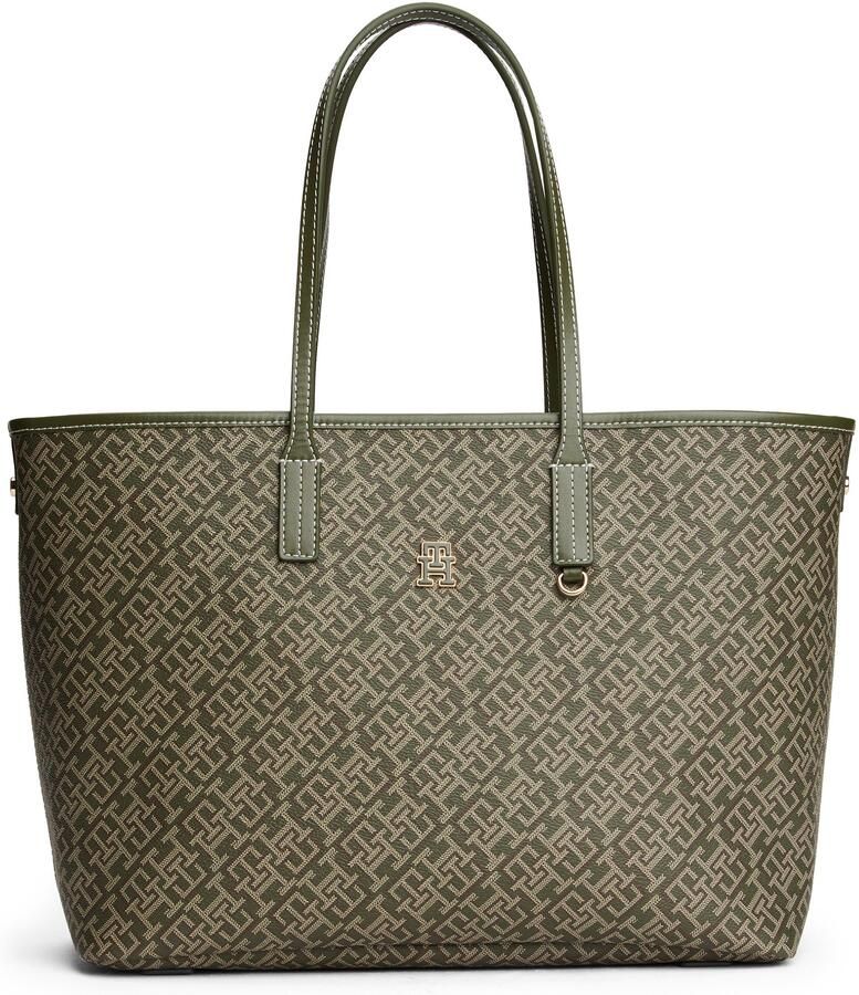 Tommy Hilfiger Draagtas TH MONOPLAY LEATHER TOTE dames schoudertas met bedrukt th-monogram - Foto 5