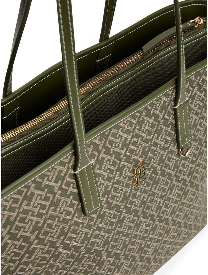 Tommy Hilfiger Draagtas TH MONOPLAY LEATHER TOTE dames schoudertas met bedrukt th-monogram - Foto 2