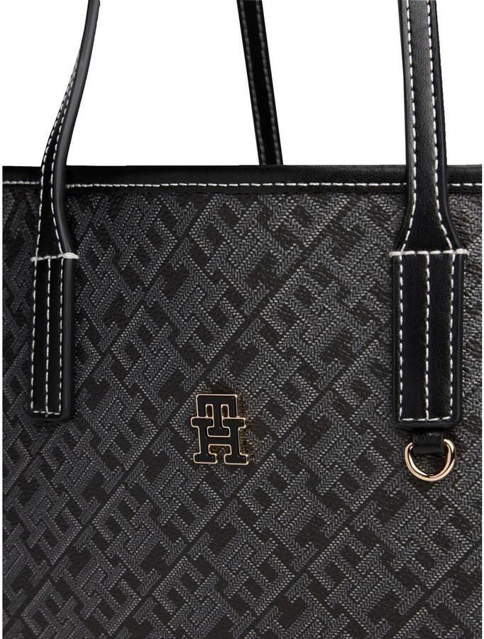 Tommy Hilfiger Draagtas TH MONOPLAY LEATHER TOTE dames schoudertas met bedrukt th-monogram - Foto 2