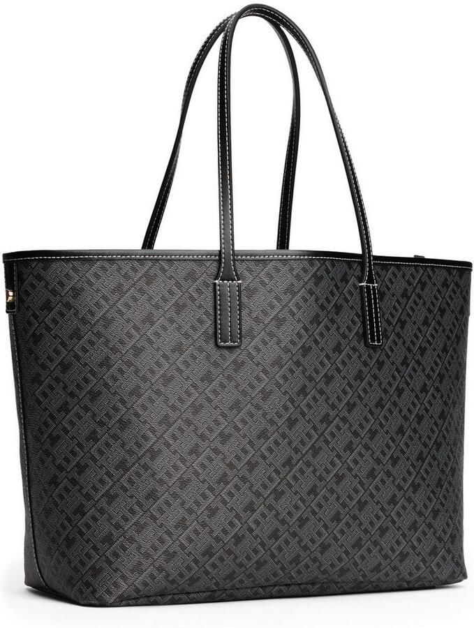 Tommy Hilfiger Draagtas TH MONOPLAY LEATHER TOTE dames schoudertas met bedrukt th-monogram - Foto 3