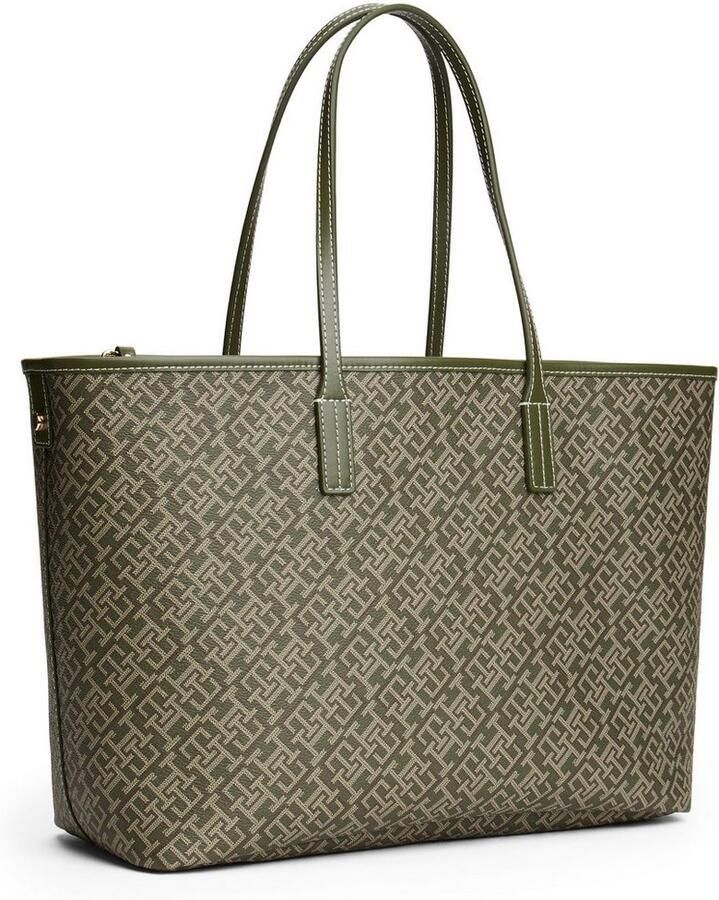Tommy Hilfiger Draagtas TH MONOPLAY LEATHER TOTE dames schoudertas met bedrukt th-monogram