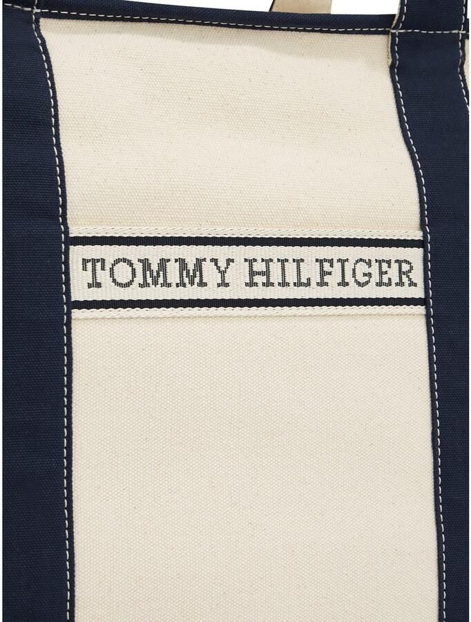 Tommy Hilfiger Draagtas TH SUMMER CANVAS TOTE dames handtas schoudertas strandtas met contrastafwerking