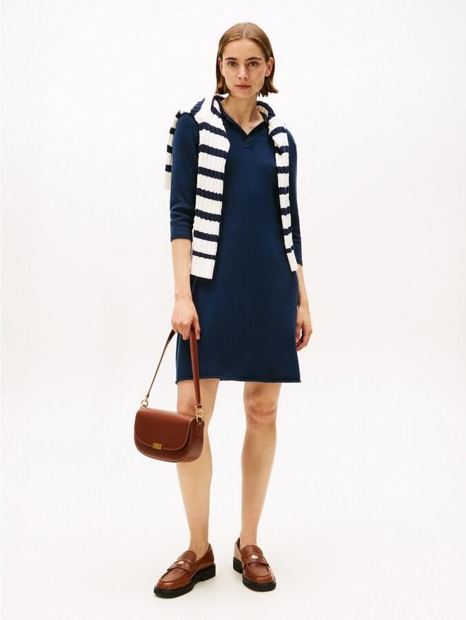 Tommy Hilfiger Gebreide jurk SOFT WOOL HALF SL F&F POLO DRESS - Foto 6