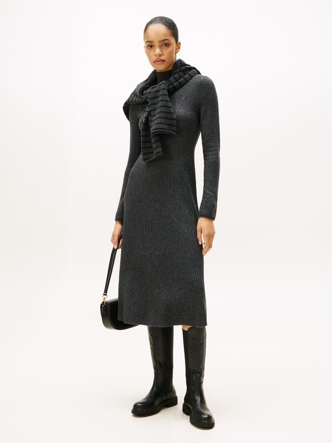 Tommy Hilfiger Gebreide jurk SOFT WOOL LS MOCK-NK SWT DRESS - Foto 5