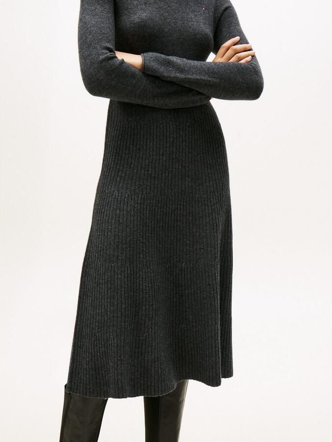 Tommy Hilfiger Gebreide jurk SOFT WOOL LS MOCK-NK SWT DRESS - Foto 3
