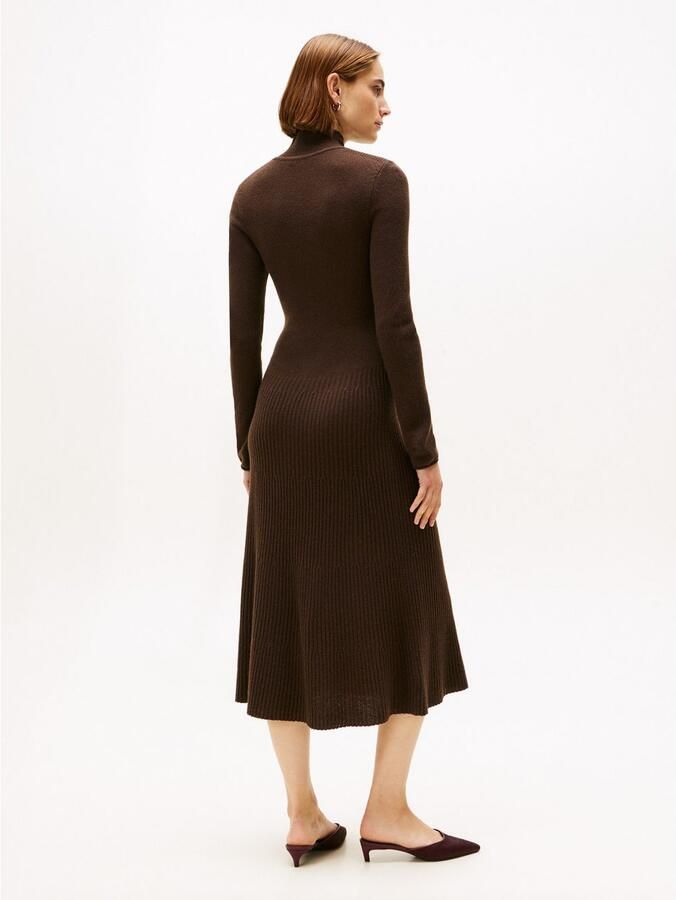 Tommy Hilfiger Gebreide jurk SOFT WOOL LS MOCK-NK SWT DRESS - Foto 3