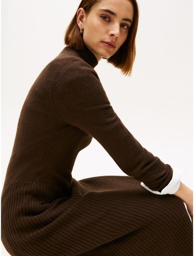 Tommy Hilfiger Gebreide jurk SOFT WOOL LS MOCK-NK SWT DRESS