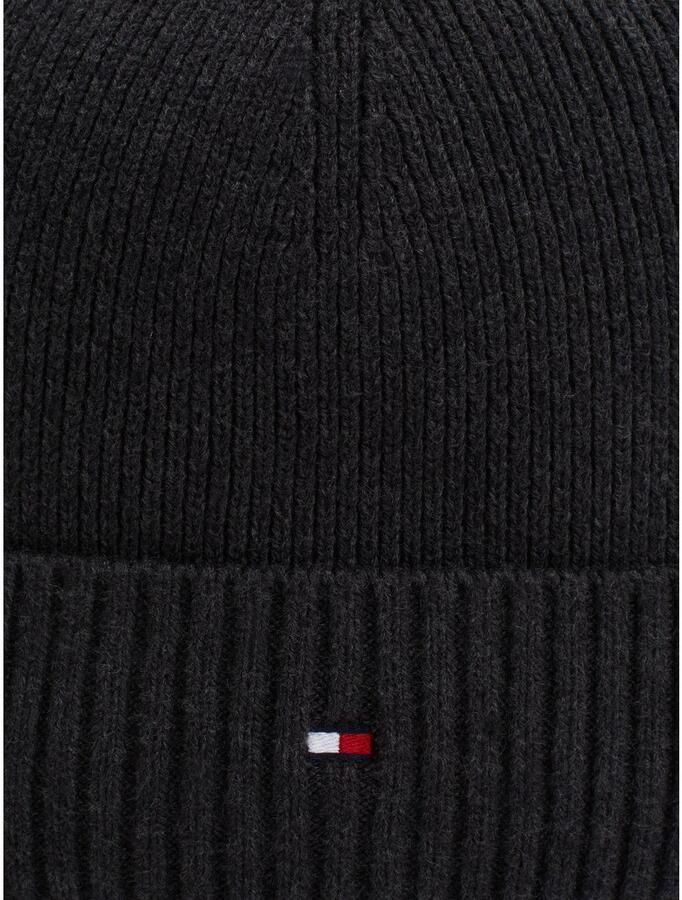 Tommy Hilfiger Gebreide muts TH FLAG PIMA COTTON BEANIE met logoborduurwerk met kasjmier aandeel Unisex - Foto 3