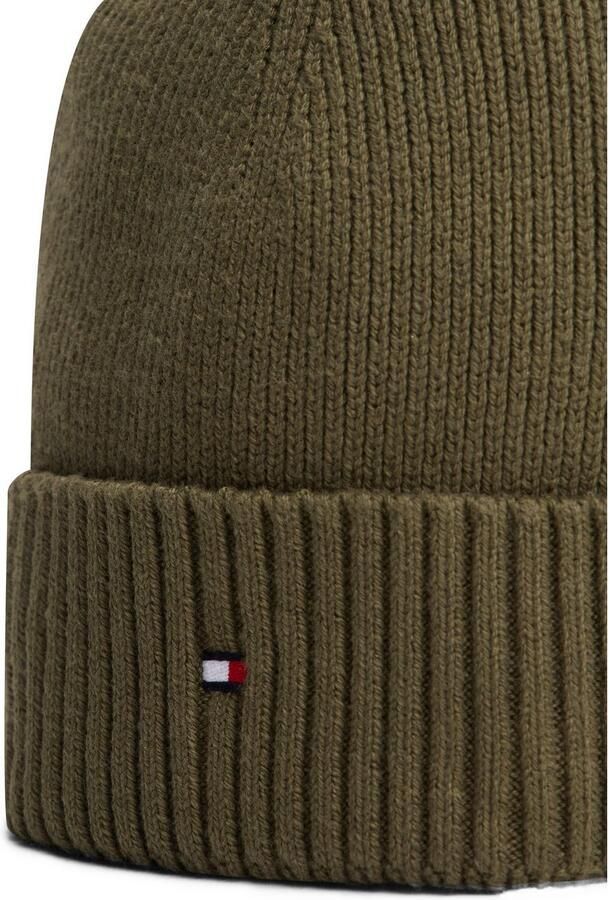 Tommy Hilfiger Gebreide muts TH FLAG PIMA COTTON BEANIE met logoborduurwerk met kasjmier aandeel Unisex - Foto 2