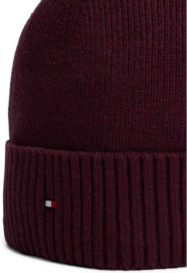 Tommy Hilfiger Gebreide muts TH FLAG PIMA COTTON BEANIE met logoborduurwerk met kasjmier aandeel Unisex - Foto 2