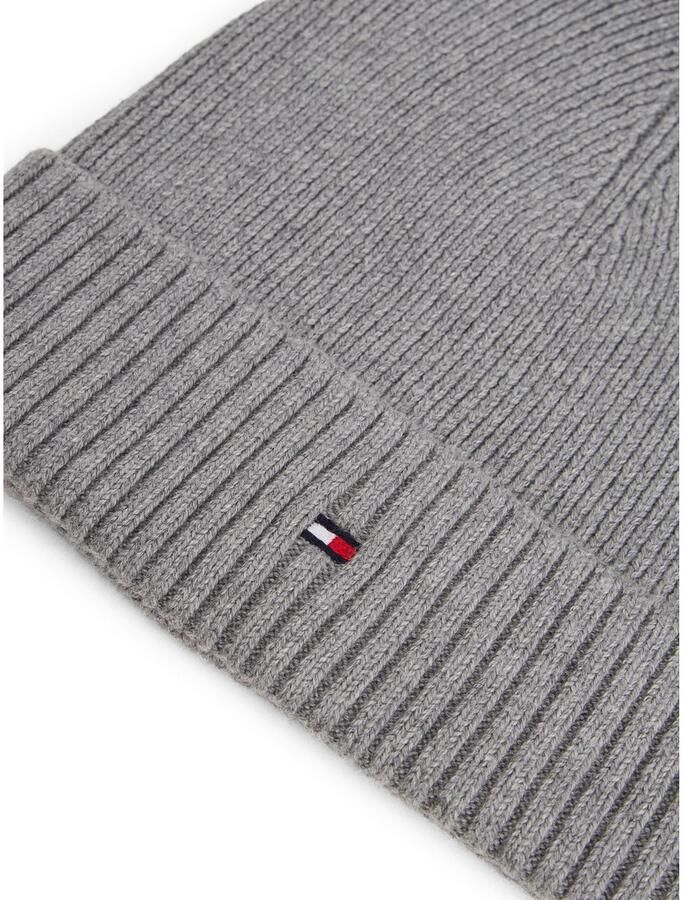 Tommy Hilfiger Gebreide muts TH FLAG PIMA COTTON BEANIE met logoborduurwerk met kasjmier aandeel Unisex - Foto 2