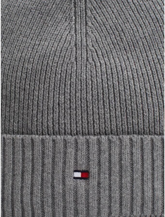 Tommy Hilfiger Gebreide muts TH FLAG PIMA COTTON BEANIE met logoborduurwerk met kasjmier aandeel Unisex - Foto 3