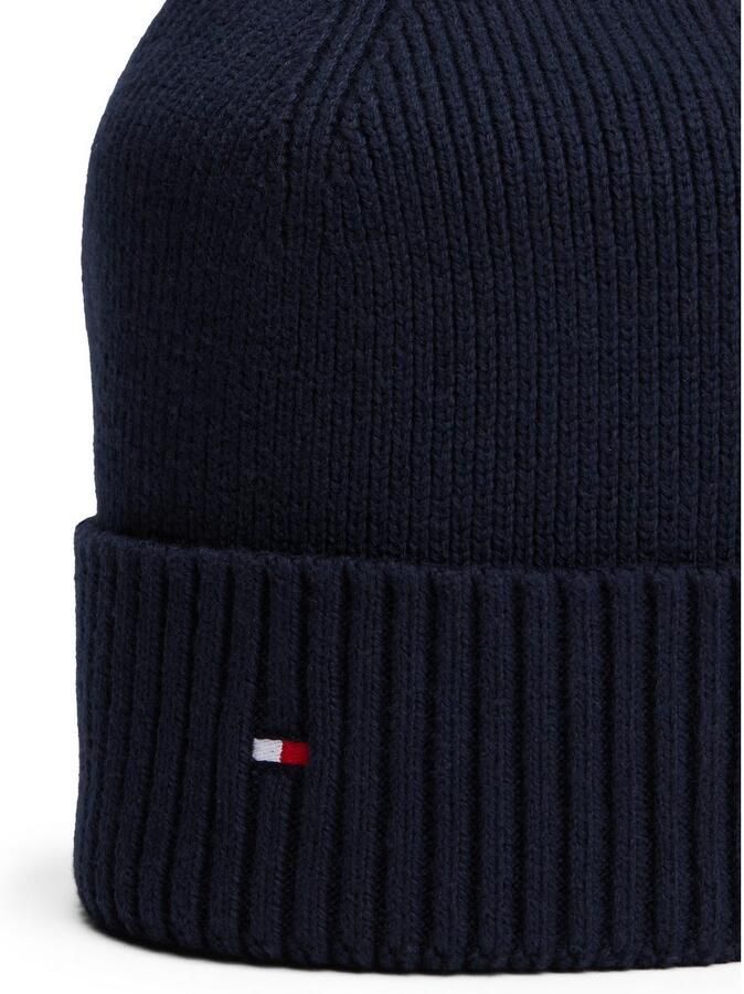Tommy Hilfiger Gebreide muts TH FLAG PIMA COTTON BEANIE met logoborduurwerk met kasjmier aandeel Unisex - Foto 5