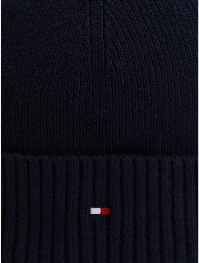 Tommy Hilfiger Gebreide muts TH FLAG PIMA COTTON BEANIE met logoborduurwerk met kasjmier aandeel Unisex - Foto 2